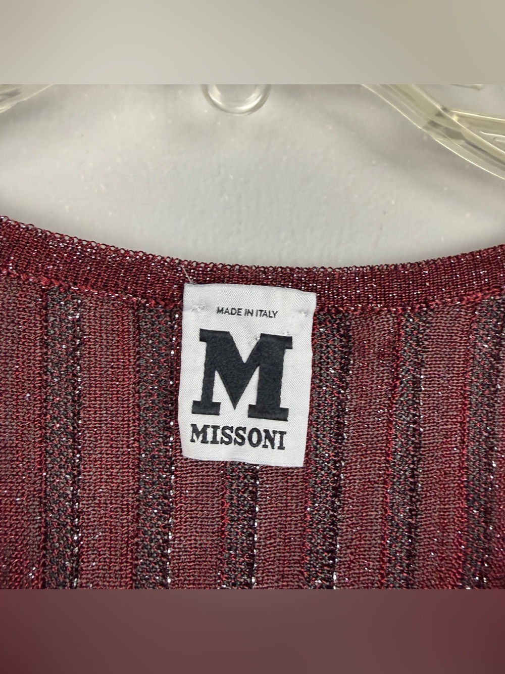Missoni Metallic Ribbed V Neck Long Sleeve Dress - Picture 6 of 8